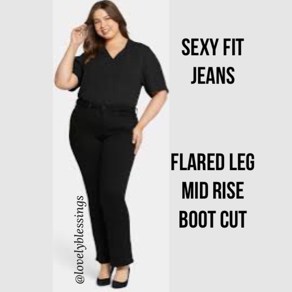 Black Jeans 16W Short Length Giselle Stretch Bootcut Mid Rise Gloria Vanderbilt - Picture 12 of 12